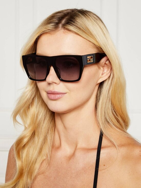 Fendi Women Sunglasses Brown Gradient Bordeaux Square FE40124F BAGUETTE 81T NEW
